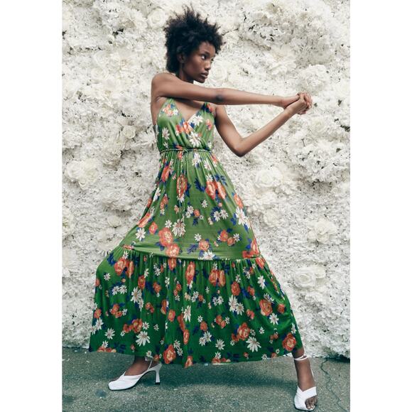 ZARA V-Neckline Long Dress NWT - Picture 14 of 16